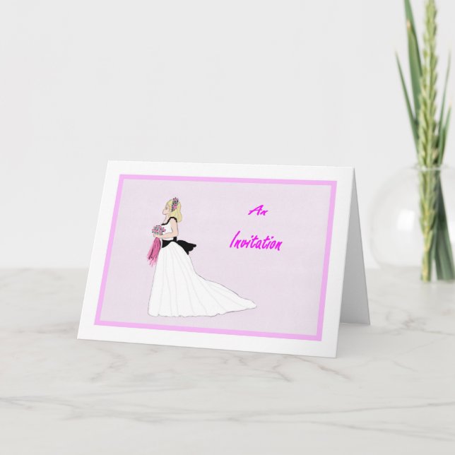 Junior Bridesmaid Request Hand Drawn Invitation (Front)