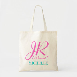Junior bridesmaid tote bag personalized with name