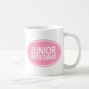 Junior Bridesmaid Wedding Oval Pink Coffee Mug