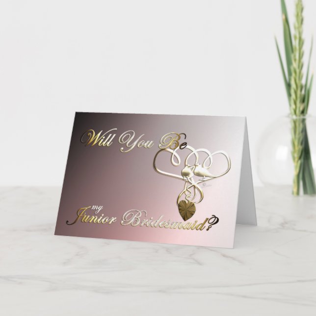 Junior Bridesmaid wedding proposal invitation dove (Front)
