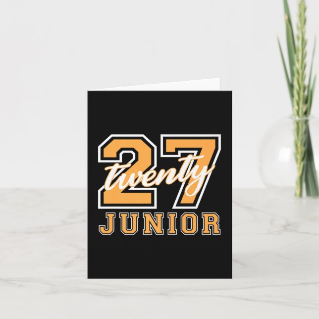 Junior Class 2027 Graduation Back To School Orange Card (Front)