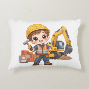 Junior Construction Crew Accent Pillow