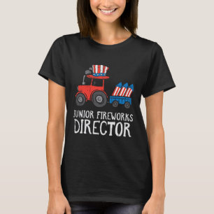 Junior Fireworks Director Tractor 4th Of July Boys T-Shirt