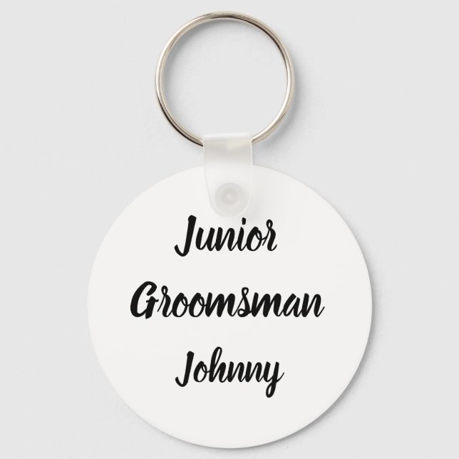 Junior Groomsman Gift Custom Name Gifts Wedding Keychain (Front)
