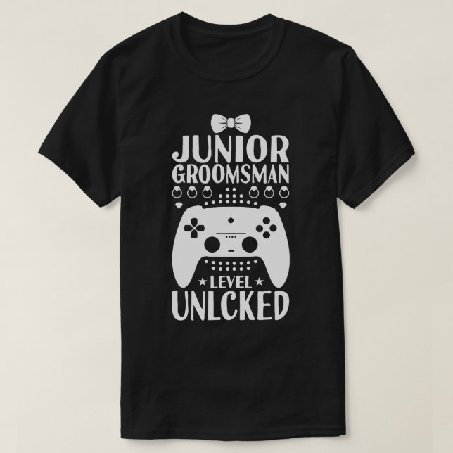 Junior Groomsman Level Unlocked Wedding Party 3 T-Shirt (Design Front)