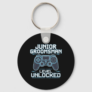 Junior Groomsman Level Unlocked Wedding Party Groo Keychain