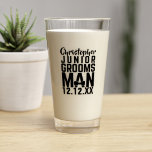 Junior Groomsman Personalized Glass<br><div class="desc">Treat your Junior Groomsman to his very own glass. Just add his name and your wedding date</div>