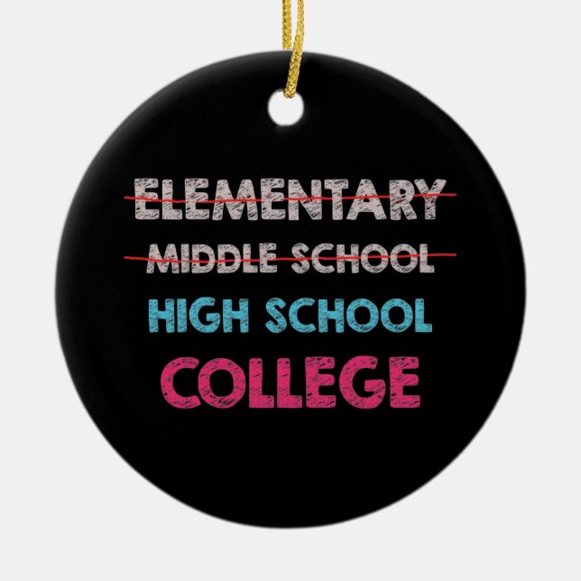 Junior High Graduation Gift Middle School Graduati Ceramic Ornament (Front)