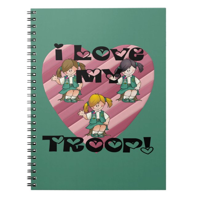 Junior I Love My Troop Heart Notebook (Front)