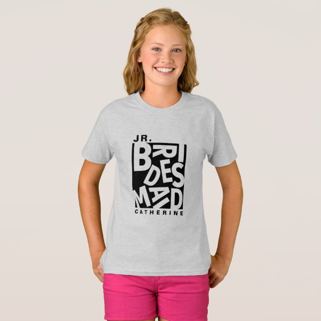 Junior Jr. Bridesmaid, wedding party T-Shirt (Front Full)