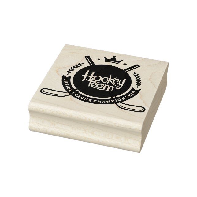 Junior League Championship Hockey Team Rubber Stamp (Stamp)