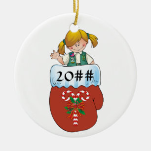 Junior Mitten Blonde Ceramic Ornament