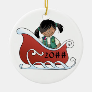Junior Sled Dark Skin Ceramic Ornament