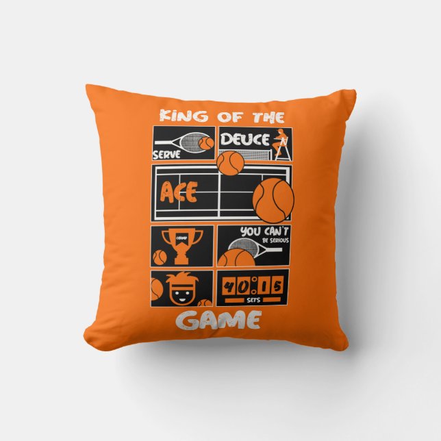 Junior Tennis Player  Throw Pillow (Front)