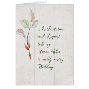 Junior Usher Invitation and Request Faux Wood