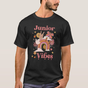 Junior Vibes School Groovy Retro Boho Rainbow 11th T-Shirt