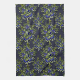 Juniper berry pattern kitchen towel