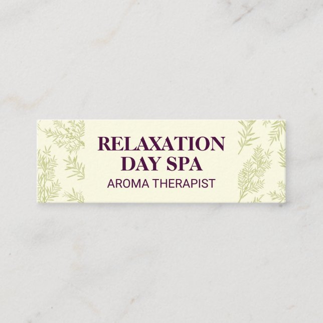 Juniper Branches Background Mini Business Card (Front)