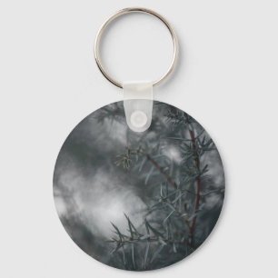 Juniper Dark Moody Floral Nature Photo Keychain