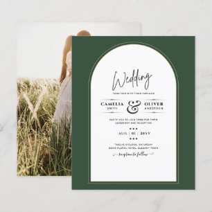 JUNIPER GREEN GOLD PHOTO Wedding INVITE