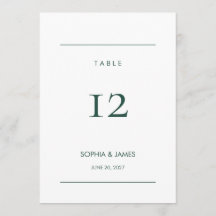 Juniper Index Editable Wedding Table Number Card