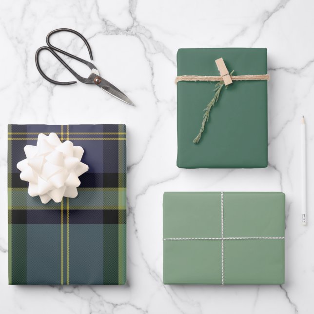 Juniper & Mint Wrapping Paper Flat Sheet Set of 3 (Front)