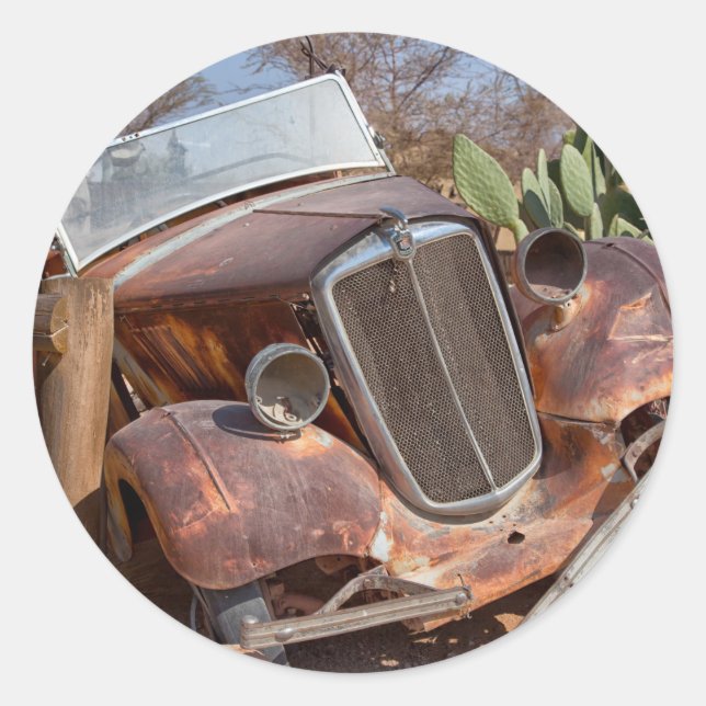 Junk car classic round sticker (Front)