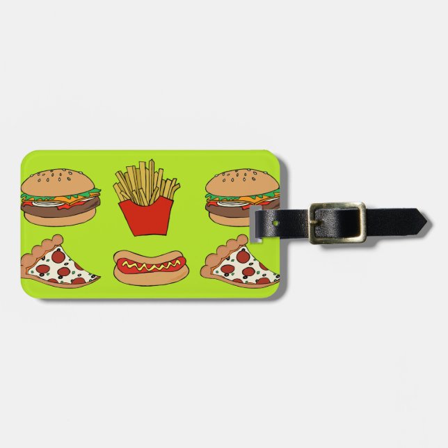 Junk food design luggage tag (Front Horizontal)