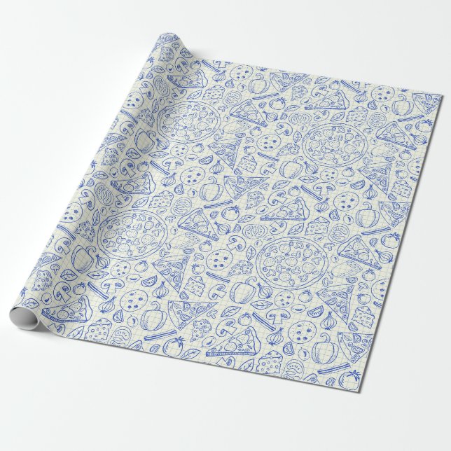 Junk Food Doodle Wrapping Paper (Unrolled)