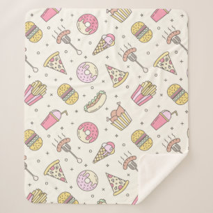 Junk Food Sherpa Blanket