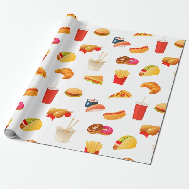 Junk Food Wrapping Paper (Unrolled)
