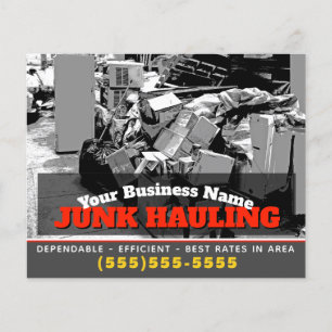 Junk Hauling Garbage Removal 4x5 Custom Marketing Flyer