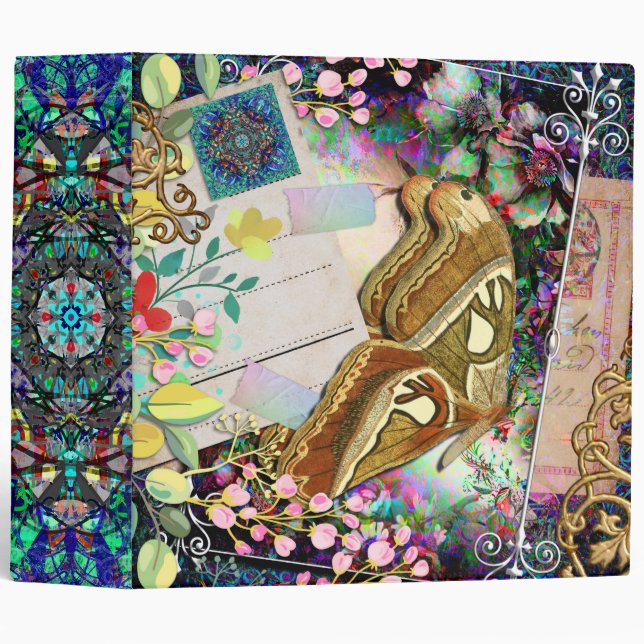 Junk Journal Butterfly Scraps Binder (Front/Spine)
