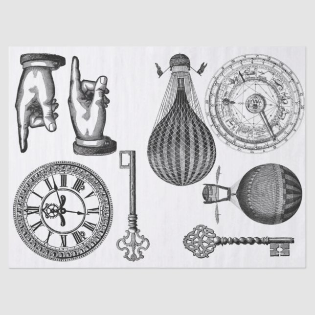 Junk Journal Steampunk Elements Sheet (Front)