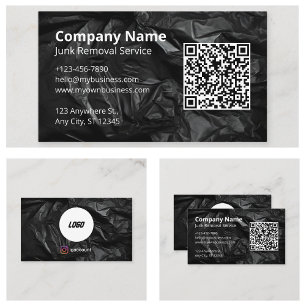 Junk Removal Black Template Business Card