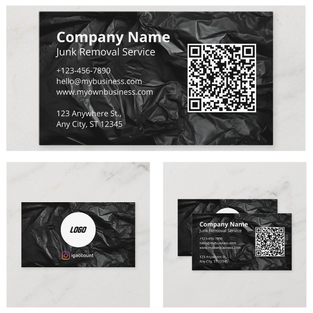 Junk Removal Black Template Business Card (Junk Removal Black Template Business Card
)