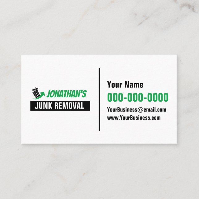 Junk Removal Business Cards (Front)