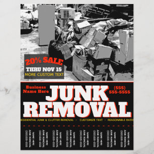 JUNK REMOVAL.GARBAGE HAULING Advertising Tearsheet Flyer