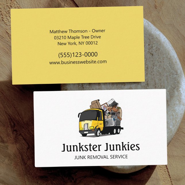 Junk Removal Garbage Hauling Truck Service Business Card (Creator Uploaded)