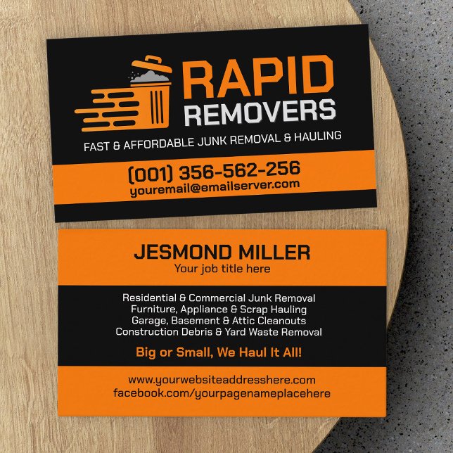Junk Removal & Hauling  Business Card (Creator Uploaded)