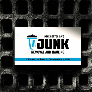 Junk Removal & Hauling Business TRASH BIN BLUE Card