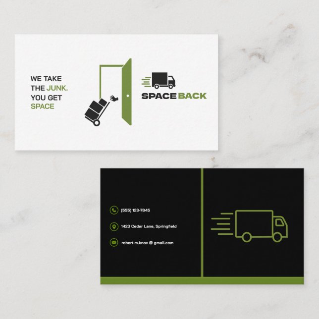 Junk Removal.Hauling Customizable Got Junk Business Card (Front/Back)