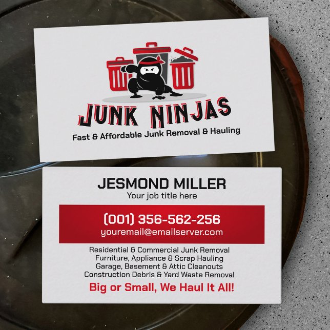 Junk Removal & Hauling - Junk Ninjas Business Card (Creator Uploaded)
