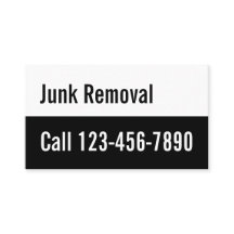 Junk Removal Owner Name & Services Black and White