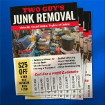 Junk Removal Phone Number Flyer<br><div class="desc">Junk removal yard sign in red and black</div>