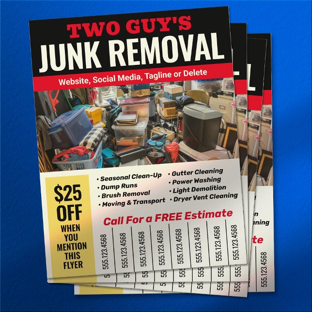 Junk Removal Phone Number Flyer (Creator Uploaded)