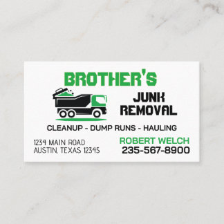 Junk Removal Service Business Card