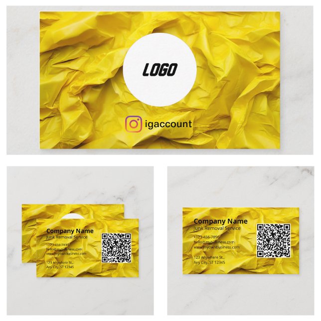 Junk Removal Service Logo QR Code Business Card (Junk Removal Service Logo QR Code Business Card
)