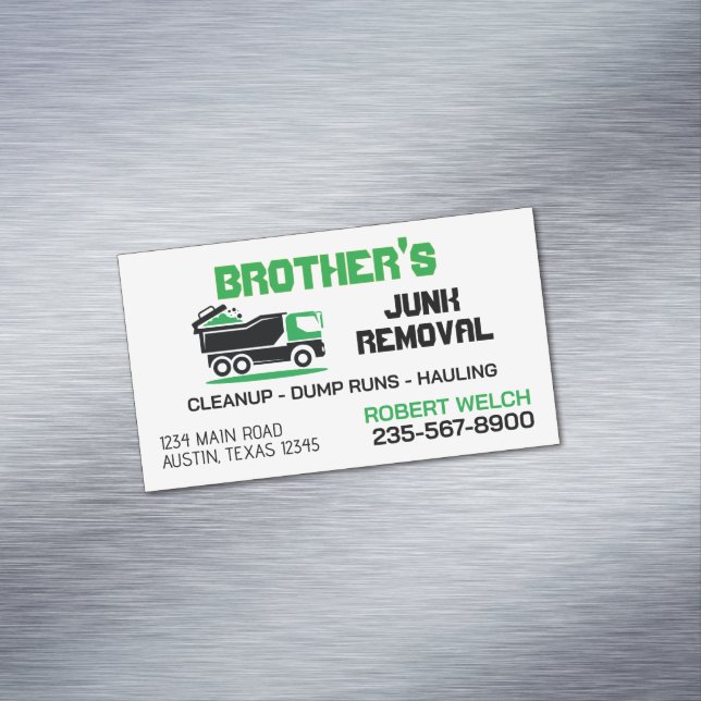 Junk Removal Service Magnetic Business Card (In Situ)