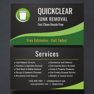 Junk Removal Service Metallic Business Card